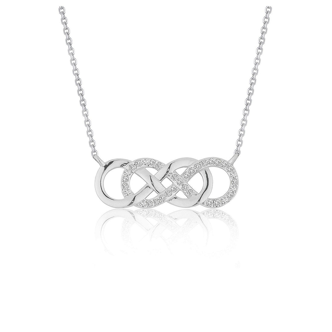Double Infinity Diamond Pendant in 14k White Gold by Bids.com