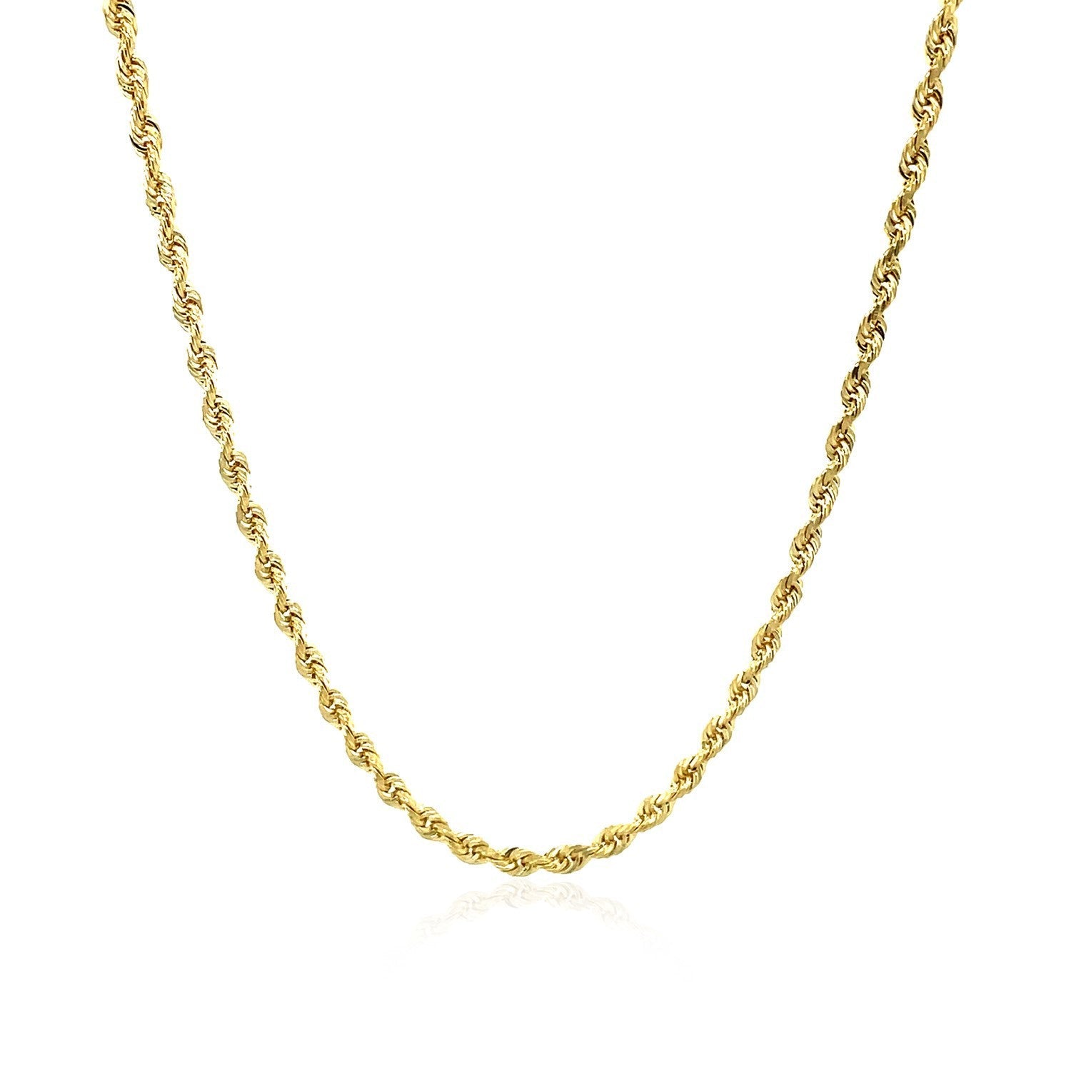 2.5mm 10k Yellow Gold Solid Diamond Cut Rope Chain by Bids.com