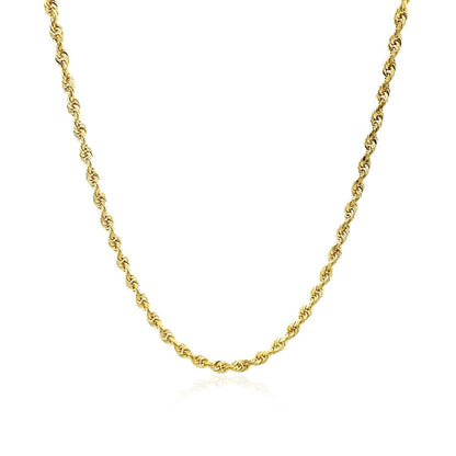 2.5mm 10k Yellow Gold Solid Diamond Cut Rope Chain by Bids.com