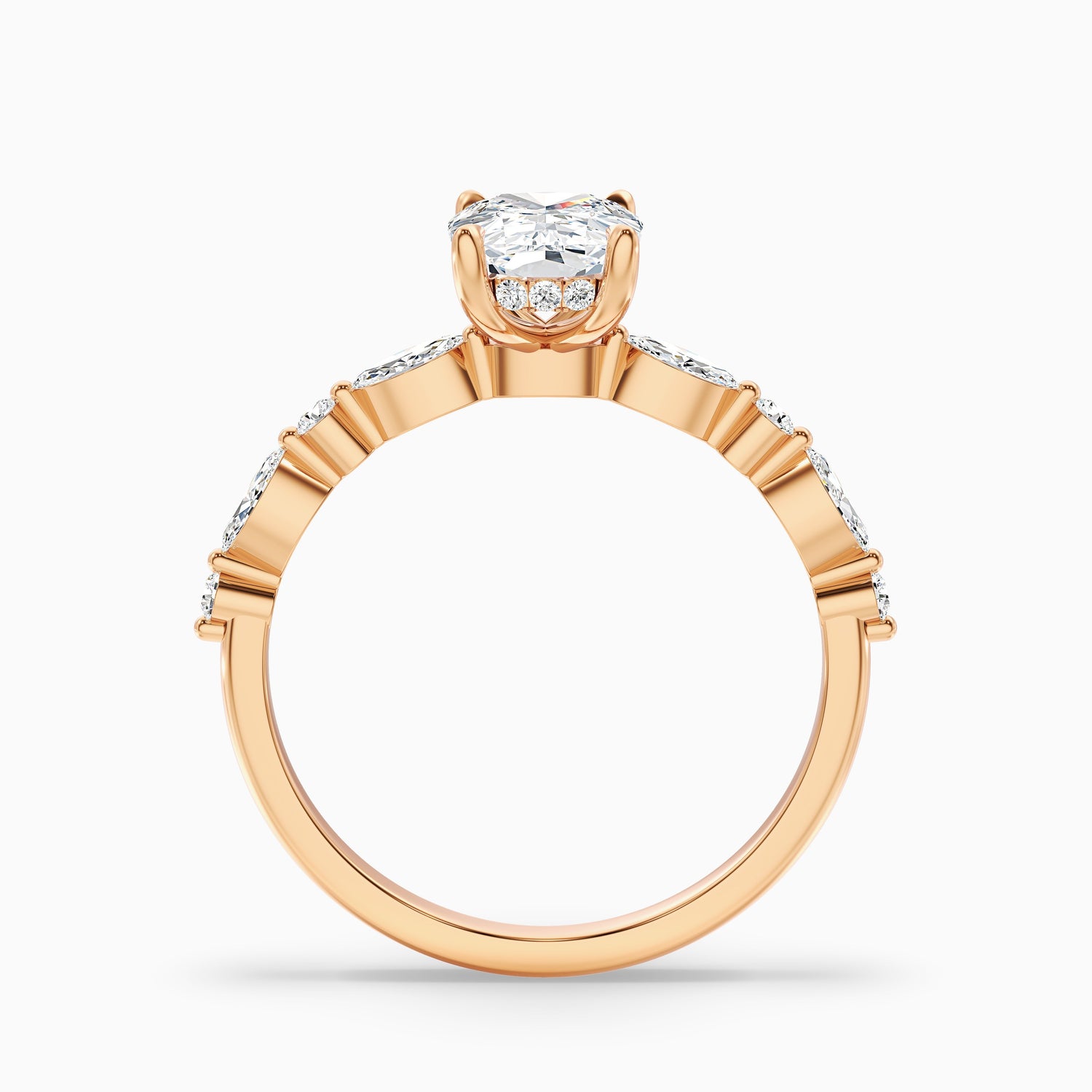 Joyee 5 Carat Elongated Cushion Cut Hidden Halo Moissanite Diamond Ring in 925 Sterling Silver