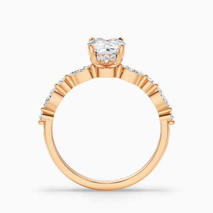 Joyee 3.5 Carat Elongated Cushion Cut Hidden Halo Moissanite Diamond Ring in 925 Sterling Silver