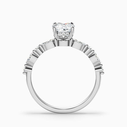 Joyee 1 Carat Elongated Cushion Cut Hidden Halo Moissanite Diamond Ring in 14k Yellow Gold