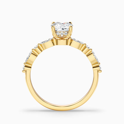 Joyee 1.5 Carat Elongated Cushion Cut Hidden Halo Moissanite Diamond Ring in 925 Sterling Silver