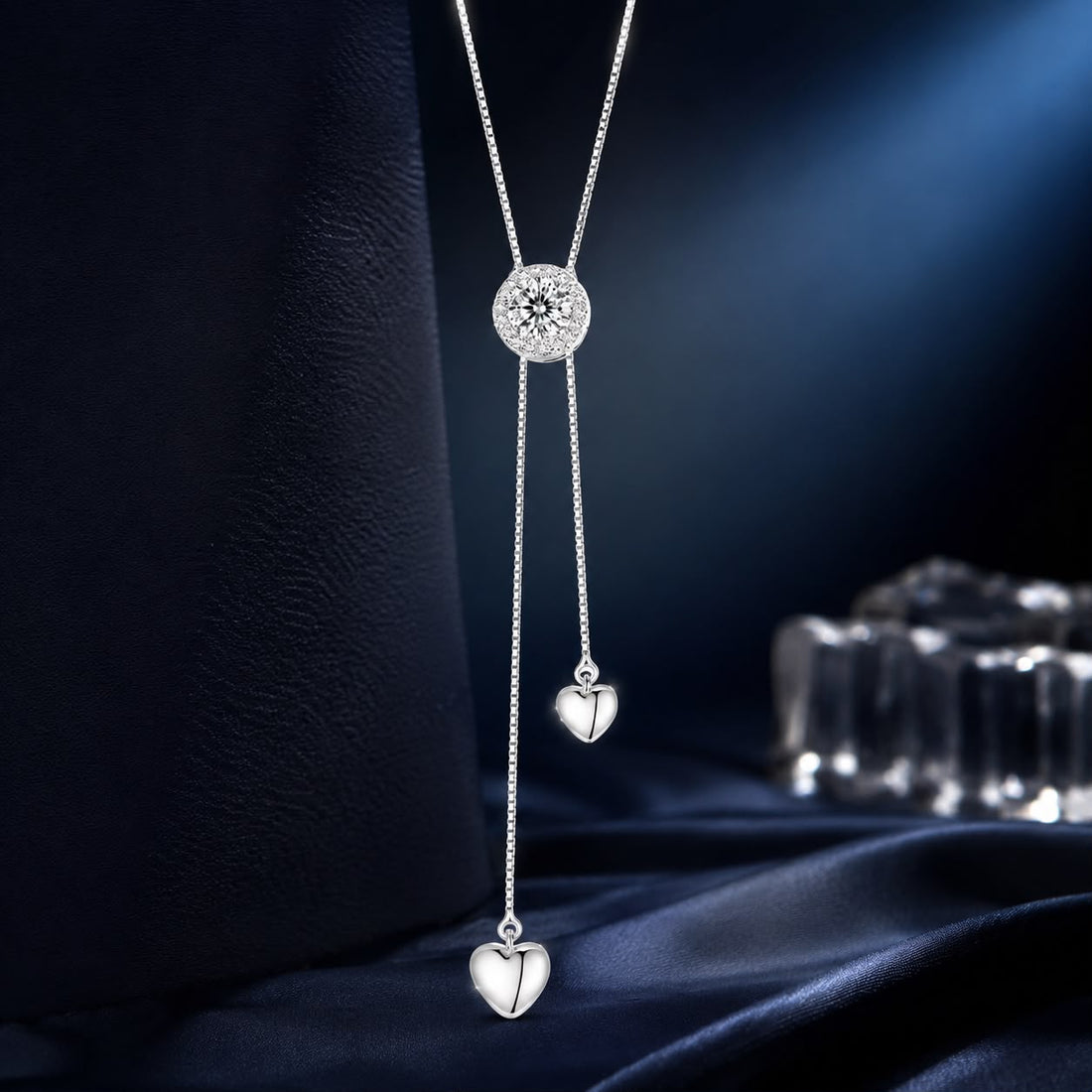 925 Sterling Silver 5mm Moissanite Necklace with Pavé Setting in White Gold, 450mm Length for Women  DestGlow