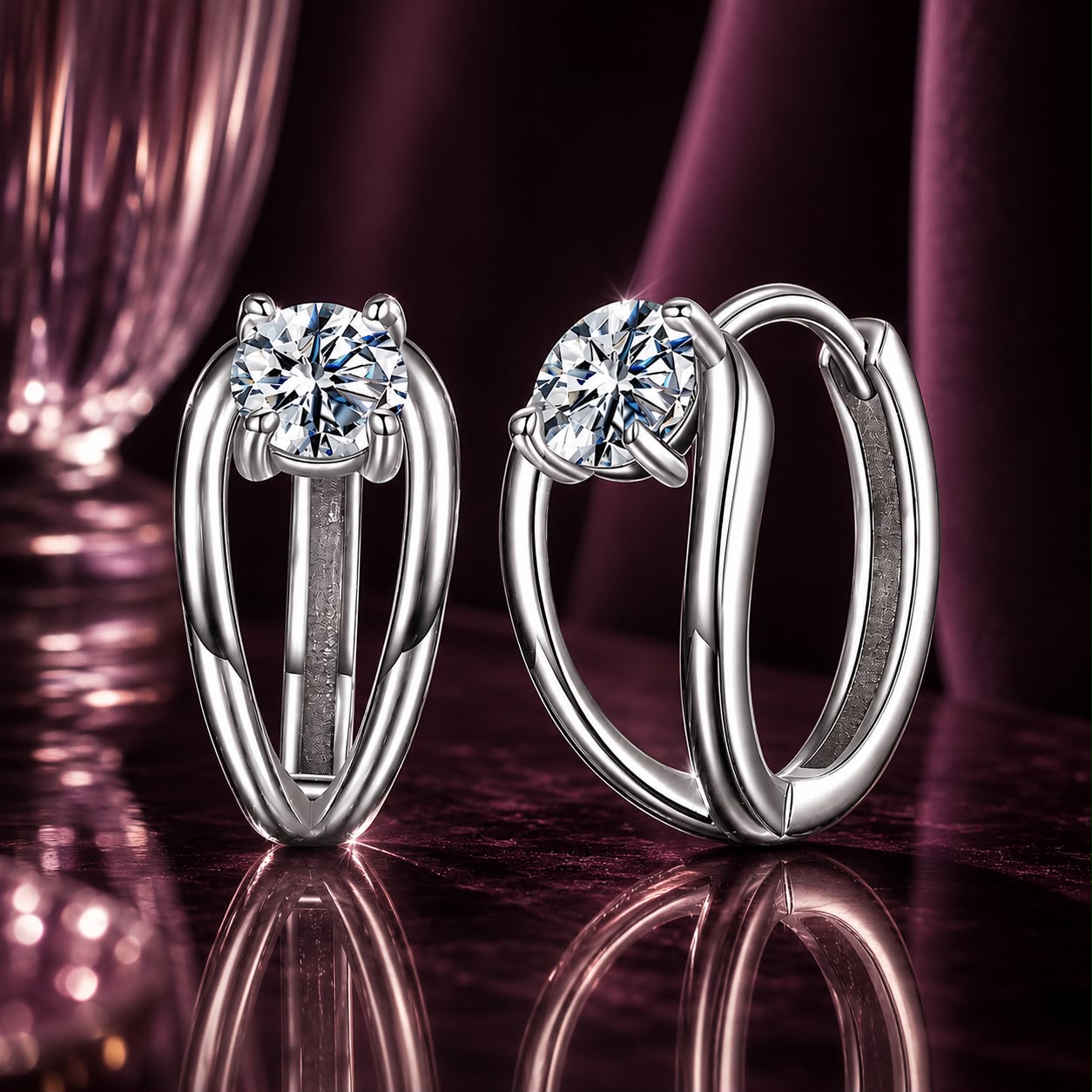 925 Sterling Silver 0.40 Carat Moissanite Earrings for Women  DestGlow