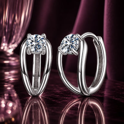 925 Sterling Silver 0.40 Carat Moissanite Earrings for Women  DestGlow