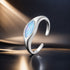 925 Sterling Silver White Gold Plated 1.9mm Transparent Glass Ring  DestGlow