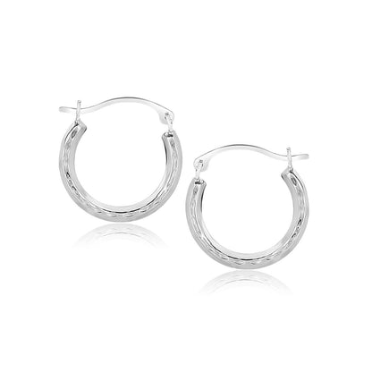 10k White Gold Fancy Hoop Earrings  DestGlow