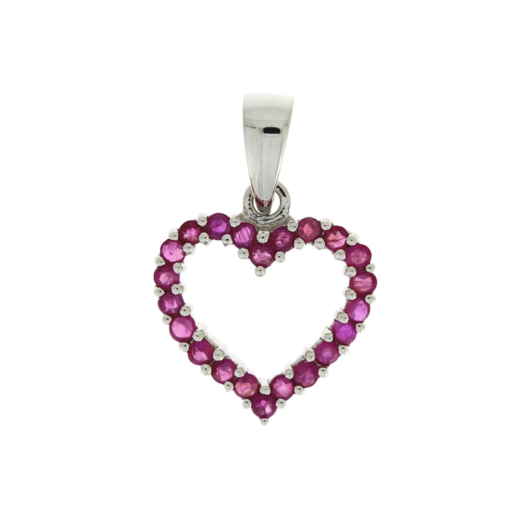 Genuine .37ct Ruby Heart Love Pendant 10KT White Gold by Bids.com
