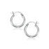 14k White Gold Polished Hoop Earrings (15 mm)  DestGlow