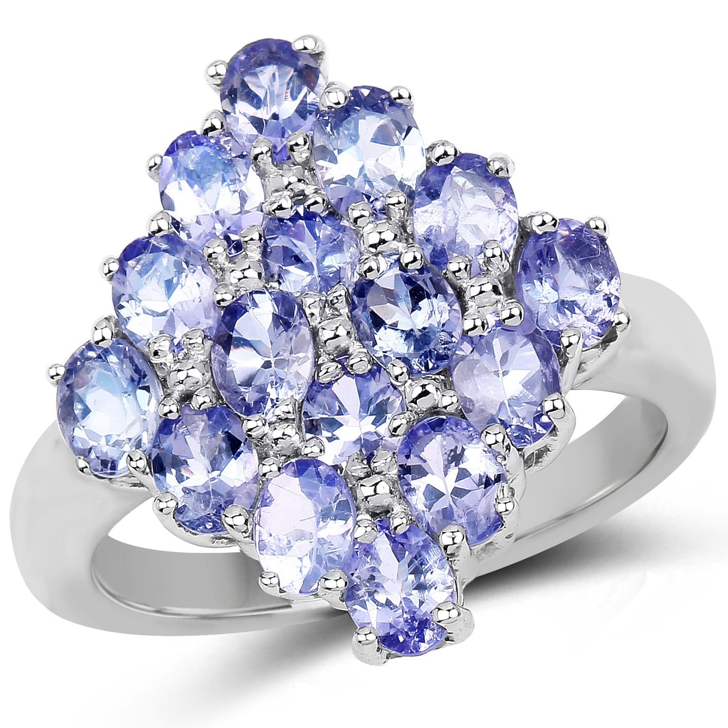 2.72 Carat Genuine Tanzanite .925 Sterling Silver Ring by Bids.com