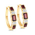 2.78 Carat Genuine Garnet and White Topaz .925 Sterling Silver Earrings  DestGlow