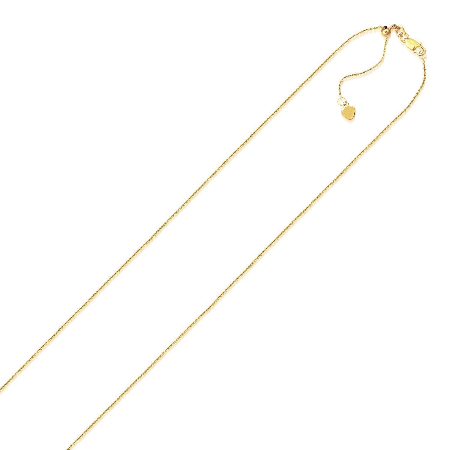 10k Yellow Gold Adjustable Cable Chain 0.9mm  DestGlow