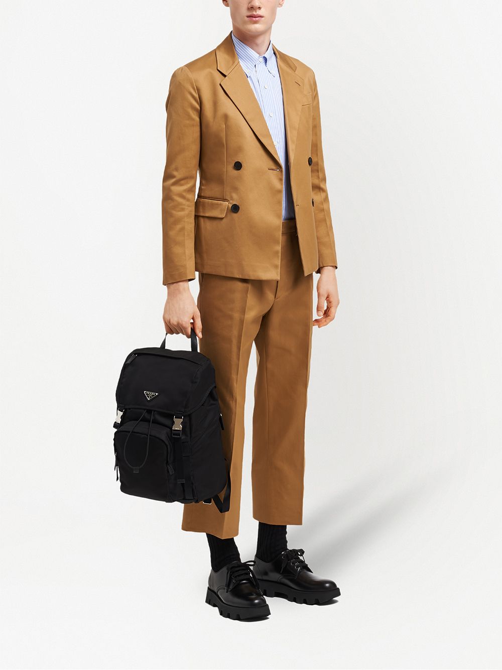 Prada Men Re-Nylon And Saffiano Leather Backpack by Luosophy