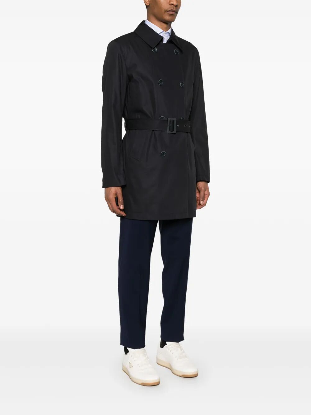 Herno Men Double-Breasted Trench Coat In Dean by Luosophy