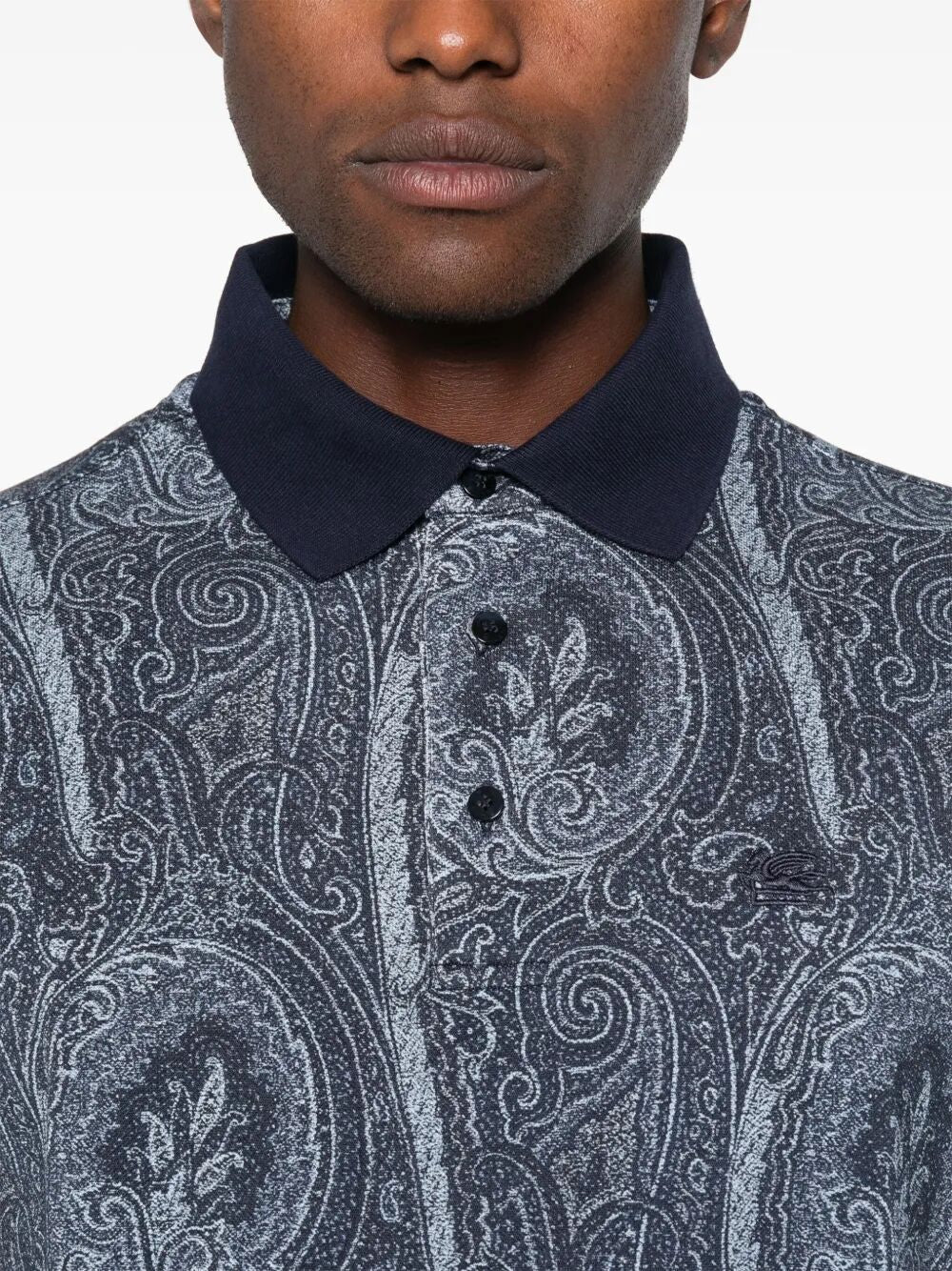 Etro Men All-Over Foliage Cotton Polo Shirt by Luosophy