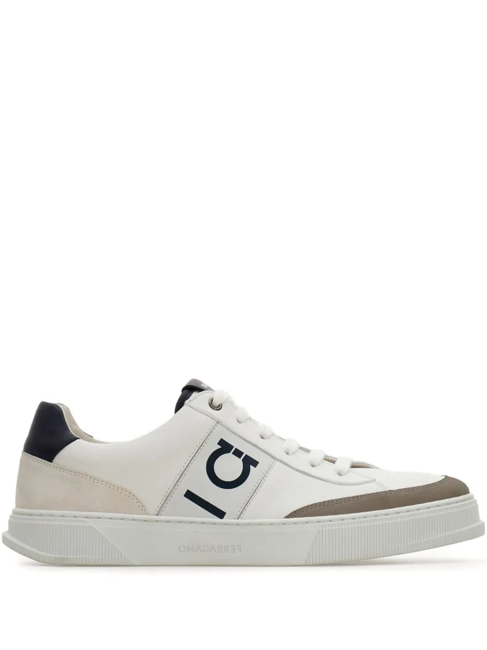 Ferragamo Men Alaska Leather And Suede Sneaker With Gancini Detail by Luosophy