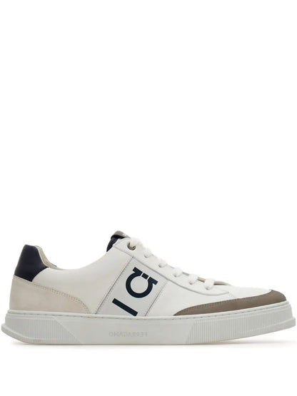 Ferragamo Men Alaska Leather And Suede Sneaker With Gancini Detail by Luosophy