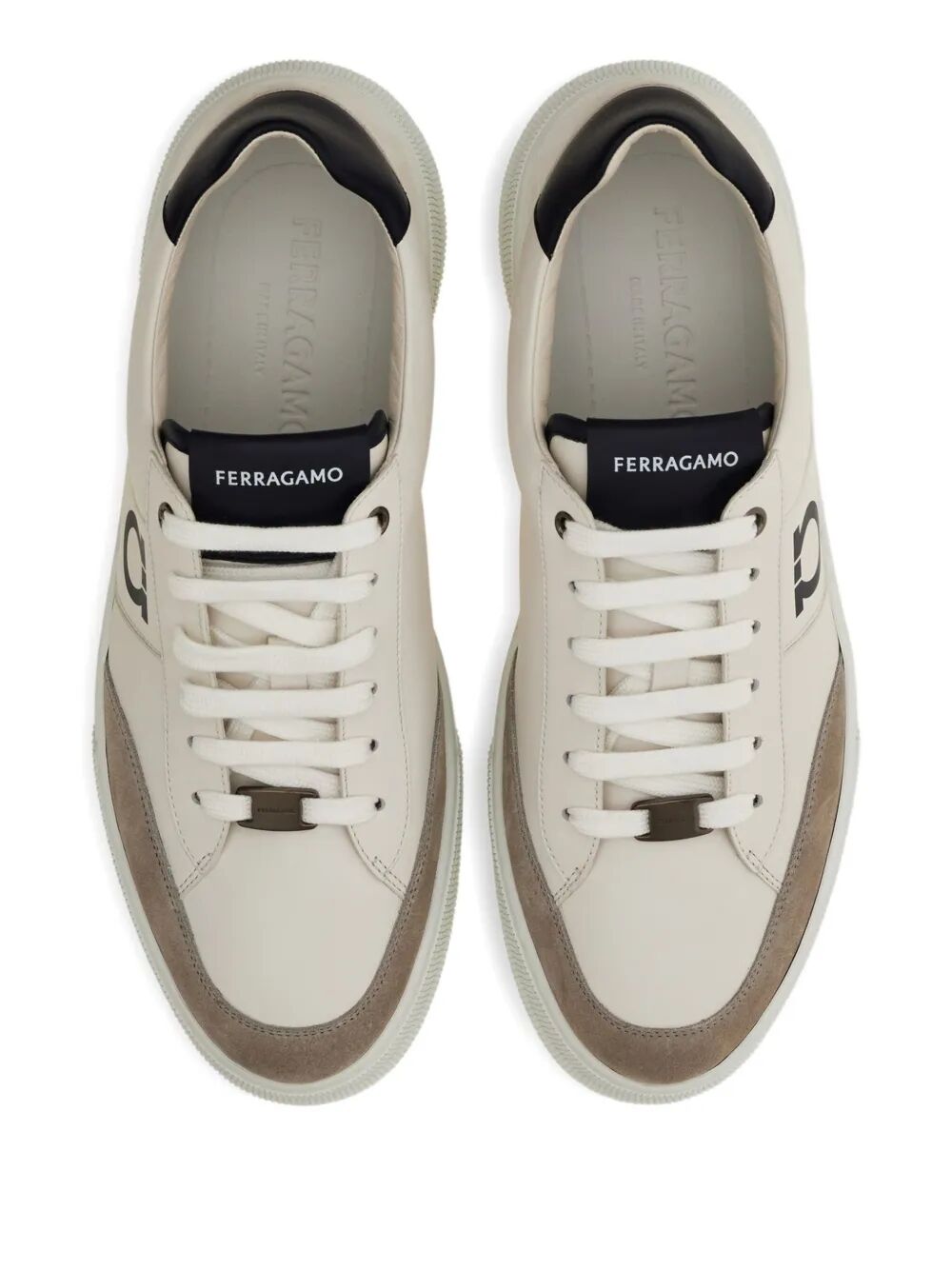 Ferragamo Men Alaska Leather And Suede Sneaker With Gancini Detail by Luosophy