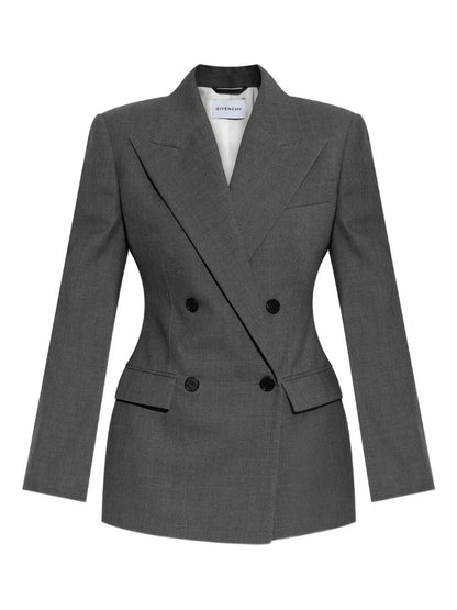 Givenchy Women Double-Breasted Wool Structured Jacket by Luosophy