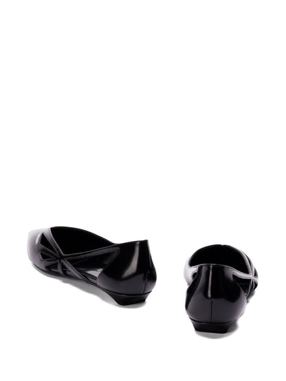 Prada Women Brushed Leather Cut-Out Ballerinas by Luosophy