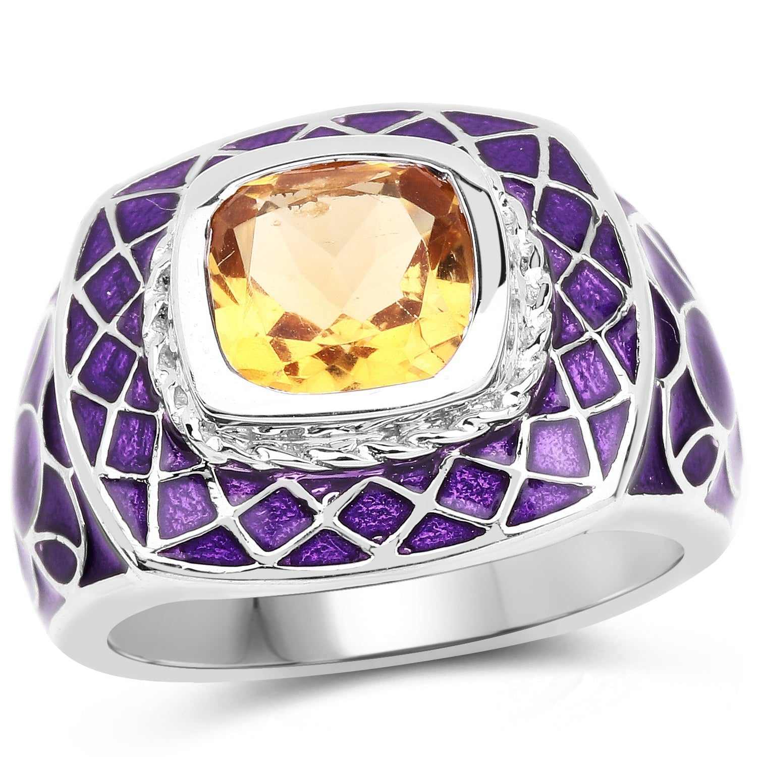 2.00 Carat Genuine Citrine .925 Sterling Silver Ring by Bids.com