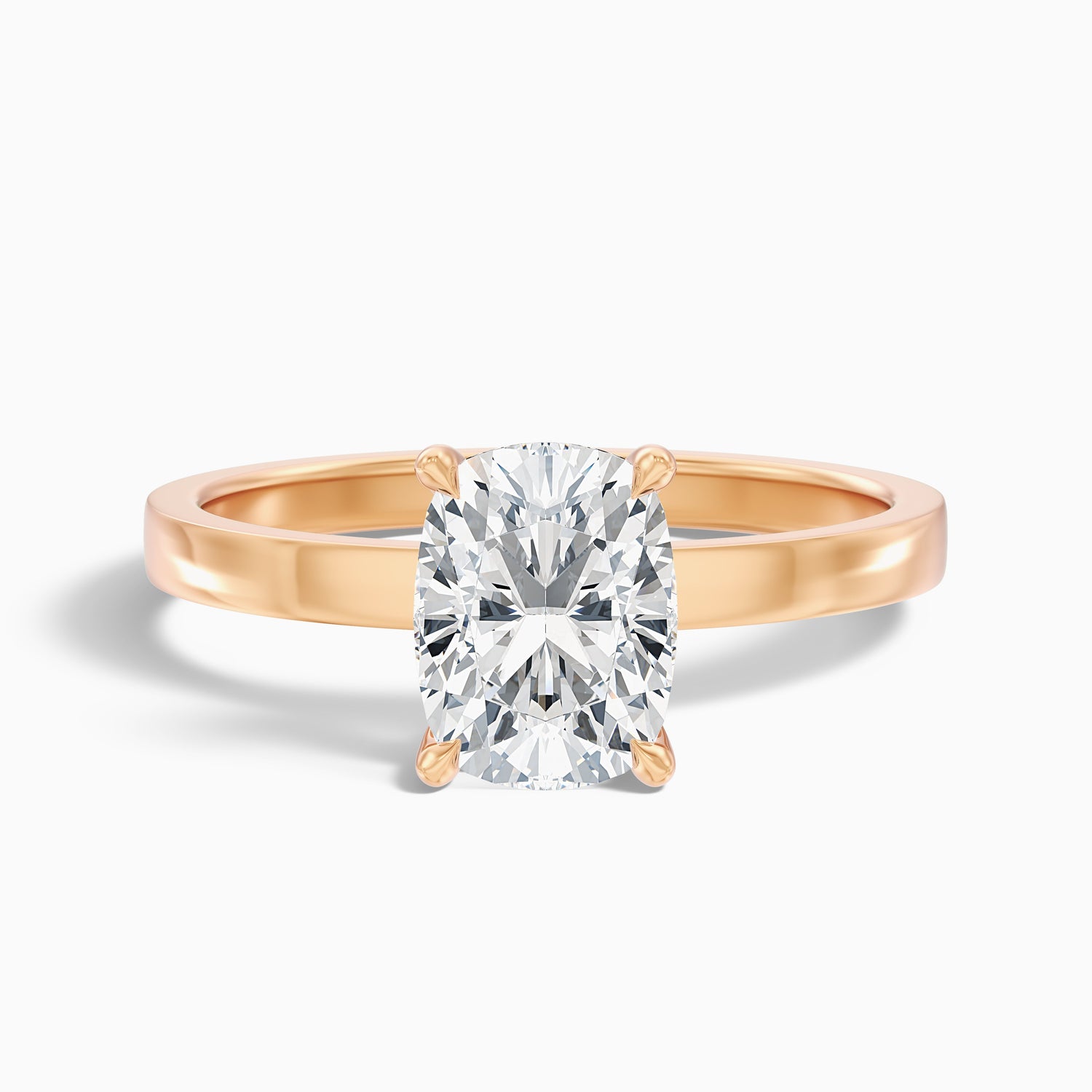 Aimee 2.5 Carat Elongated Cushion Cut Solitaire Moissanite Diamond Ring in 10k Rose Gold