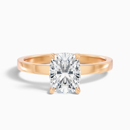 Aimee 3 Carat Elongated Cushion Cut Solitaire Moissanite Diamond Ring in 10k White Gold