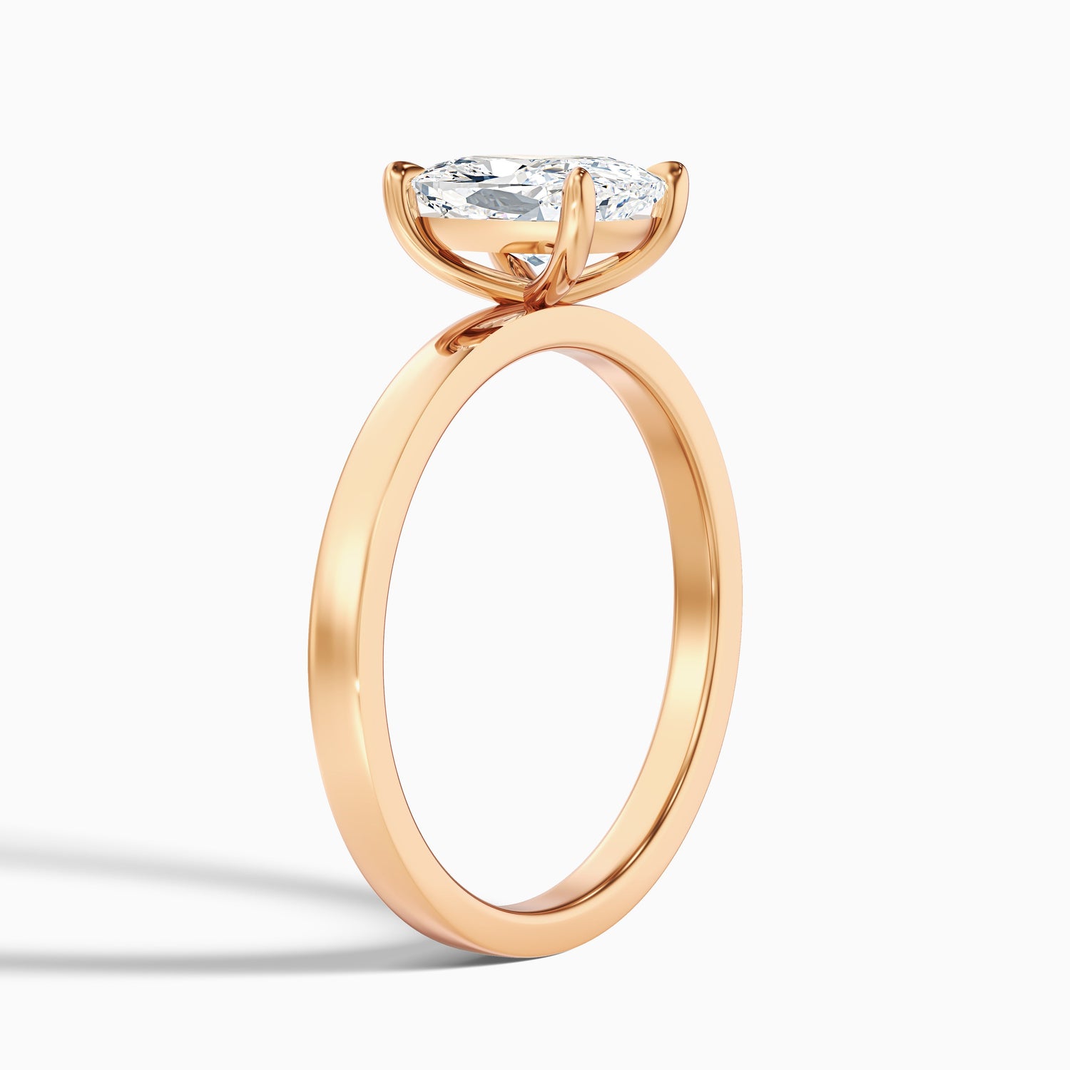 Aimee 1 Carat Elongated Cushion Cut Solitaire Moissanite Diamond Ring in 18k White Gold