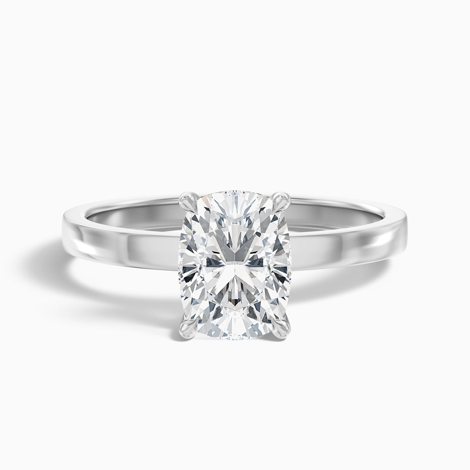 Aimee 5.5 Carat Elongated Cushion Cut Solitaire Moissanite Diamond Ring in 925 Sterling Silver