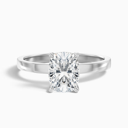 Aimee 3 Carat Elongated Cushion Cut Solitaire Moissanite Diamond Ring in 925 Sterling Silver