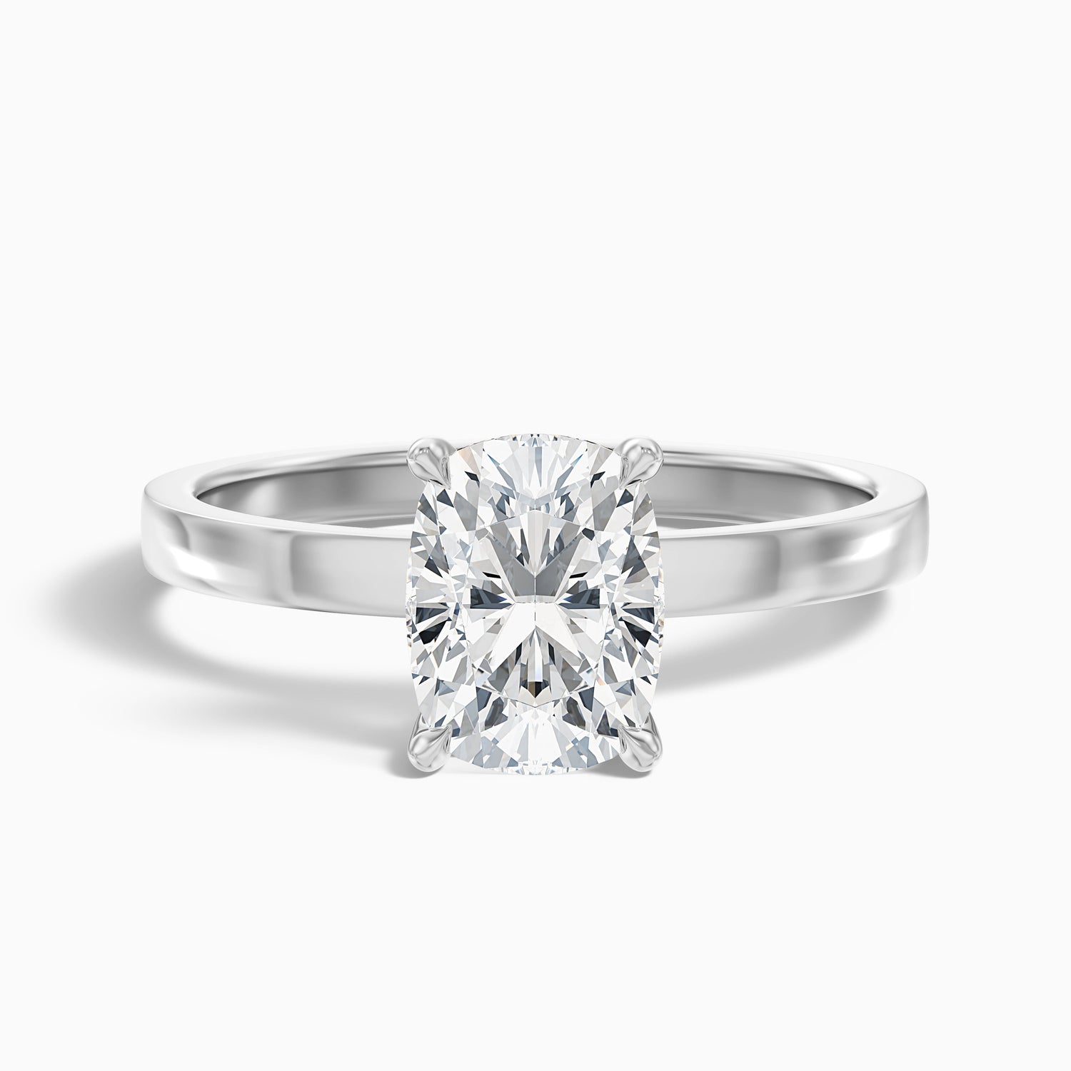 Aimee 1.5 Carat Elongated Cushion Cut Solitaire Moissanite Diamond Ring in 14k Yellow Gold