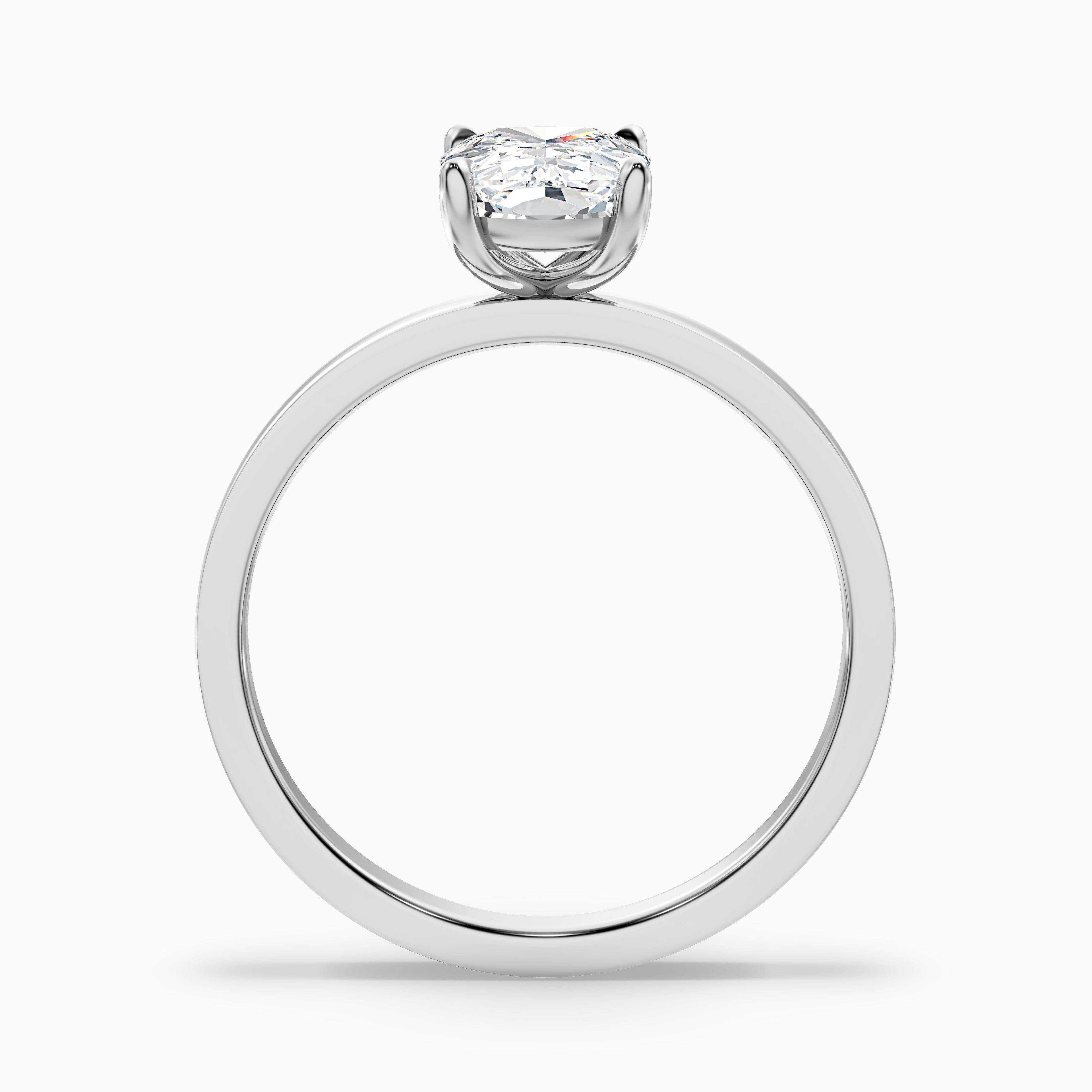 Aimee 2 Carat Elongated Cushion Cut Solitaire Moissanite Diamond Ring in 10k White Gold