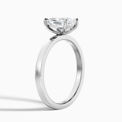 Aimee 4 Carat Elongated Cushion Cut Solitaire Lab Grown Diamond Ring in 18k Yellow Gold