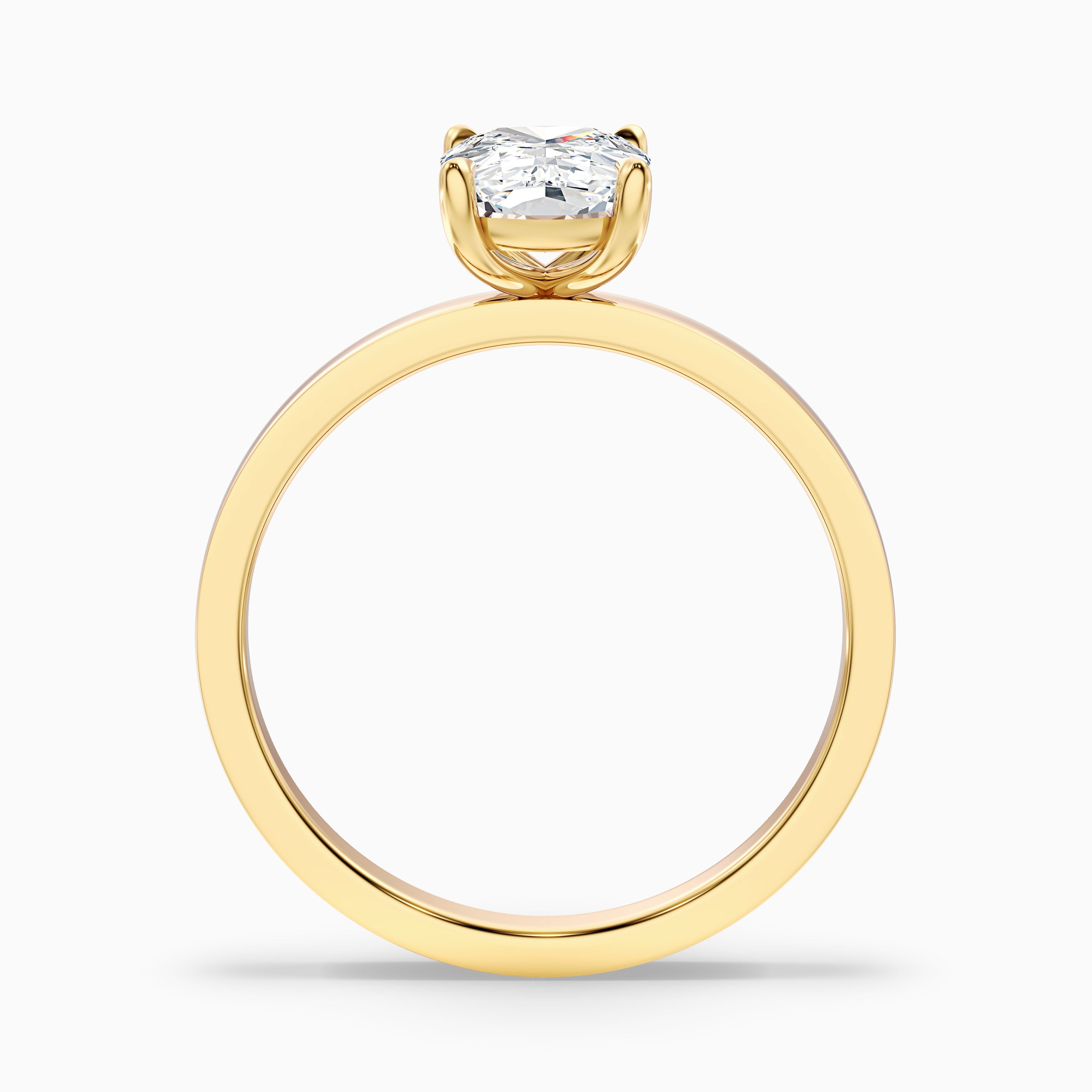 Aimee 5.5 Carat Elongated Cushion Cut Solitaire Moissanite Diamond Ring in 10k Yellow Gold