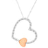 10KT Two Tone Gold 1/6 cttw Diamond Floating Heart Pendant Necklace (K-L, I1-I2) by Bids.com