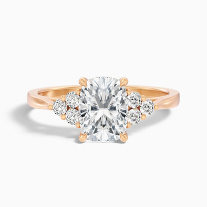 Kiera 1.5 Carat Elongated Cushion Cut Vintage Inspired Moissanite Diamond Ring in 14k Rose Gold