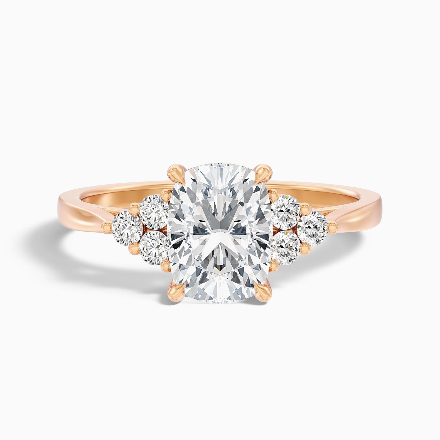 Kiera 2 Carat Elongated Cushion Cut Vintage Inspired Moissanite Diamond Ring in 14k White Gold