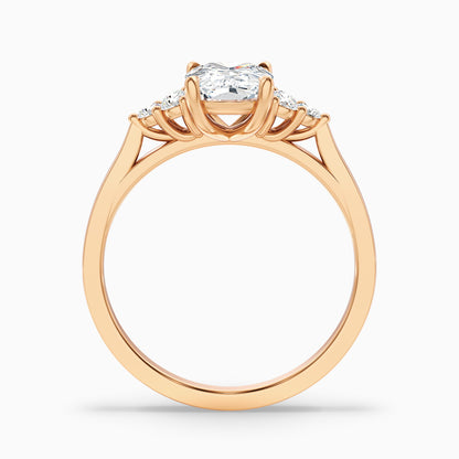 Kiera 1.5 Carat Elongated Cushion Cut Vintage Inspired Lab Grown Diamond Ring in 18k Rose Gold