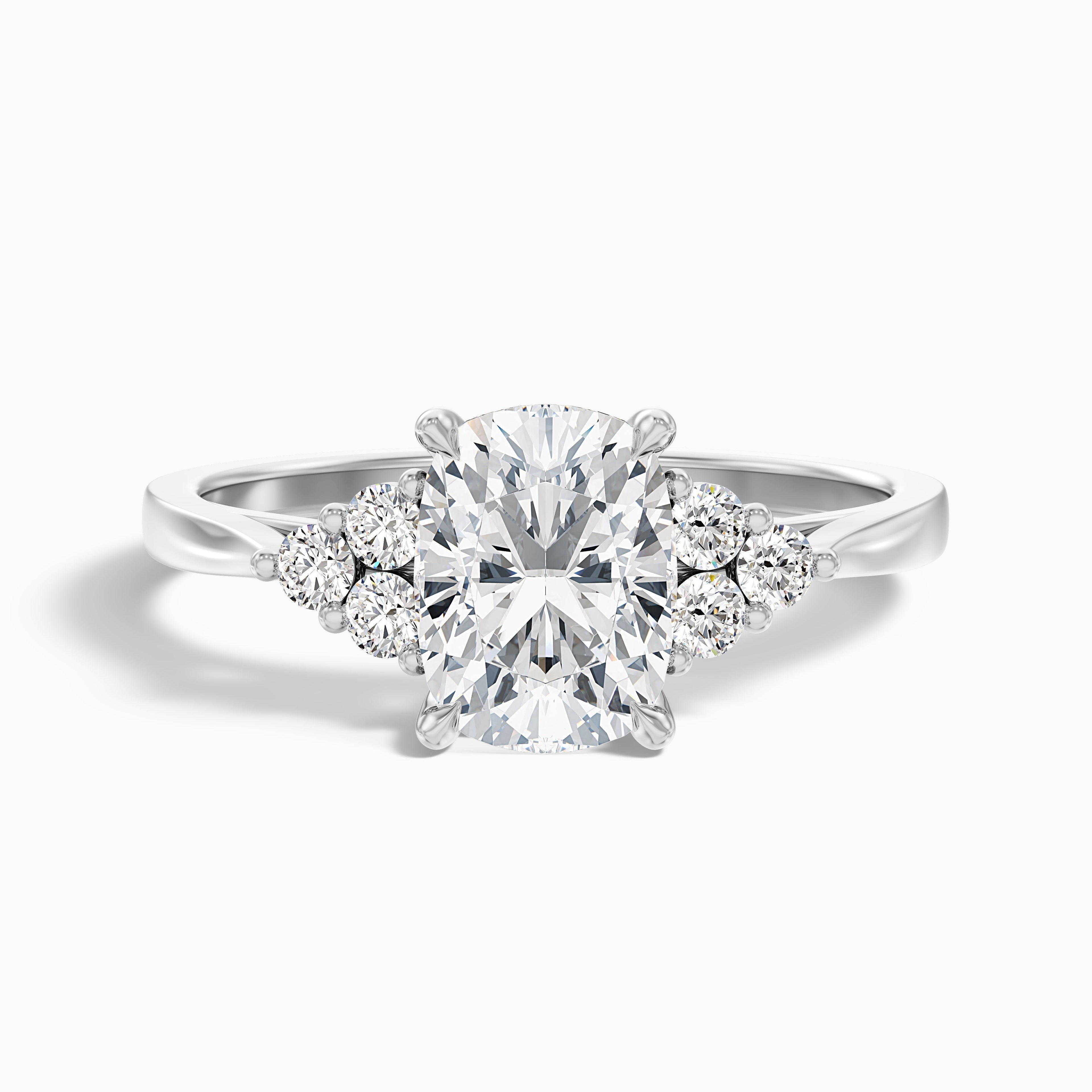 Kiera 3 Carat Elongated Cushion Cut Vintage Inspired Lab Grown Diamond Ring in 925 Sterling Silver