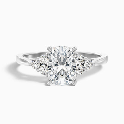 Kiera 3.5 Carat Elongated Cushion Cut Vintage Inspired Lab Grown Diamond Ring in 18k White Gold