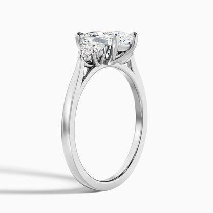 Kiera 5 Carat Elongated Cushion Cut Vintage Inspired Lab Grown Diamond Ring in 18k Rose Gold