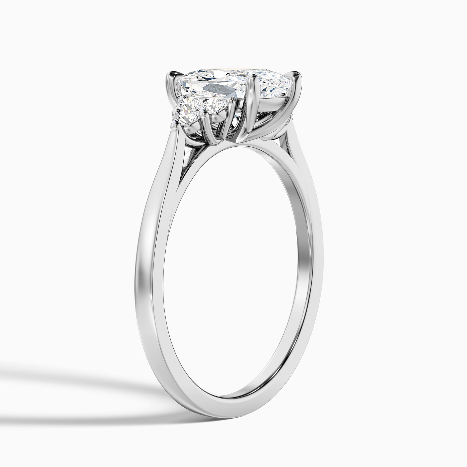 Kiera 3.5 Carat Elongated Cushion Cut Vintage Inspired Lab Grown Diamond Ring in 18k White Gold