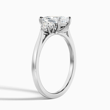 Kiera 3.5 Carat Elongated Cushion Cut Vintage Inspired Moissanite Diamond Ring in 925 Sterling Silver