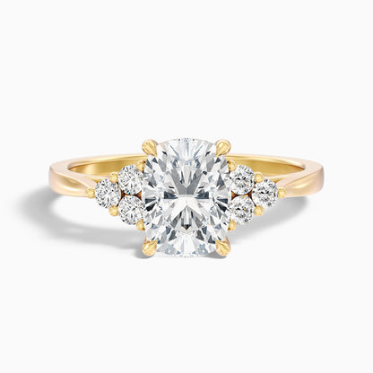 Kiera 3 Carat Elongated Cushion Cut Vintage Inspired Lab Grown Diamond Ring in 10k Rose Gold
