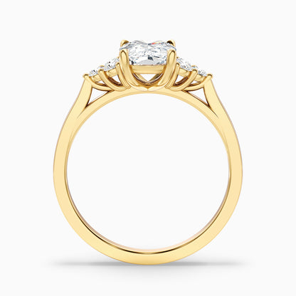 Kiera 2 Carat Elongated Cushion Cut Vintage Inspired Lab Grown Diamond Ring in 14k Yellow Gold