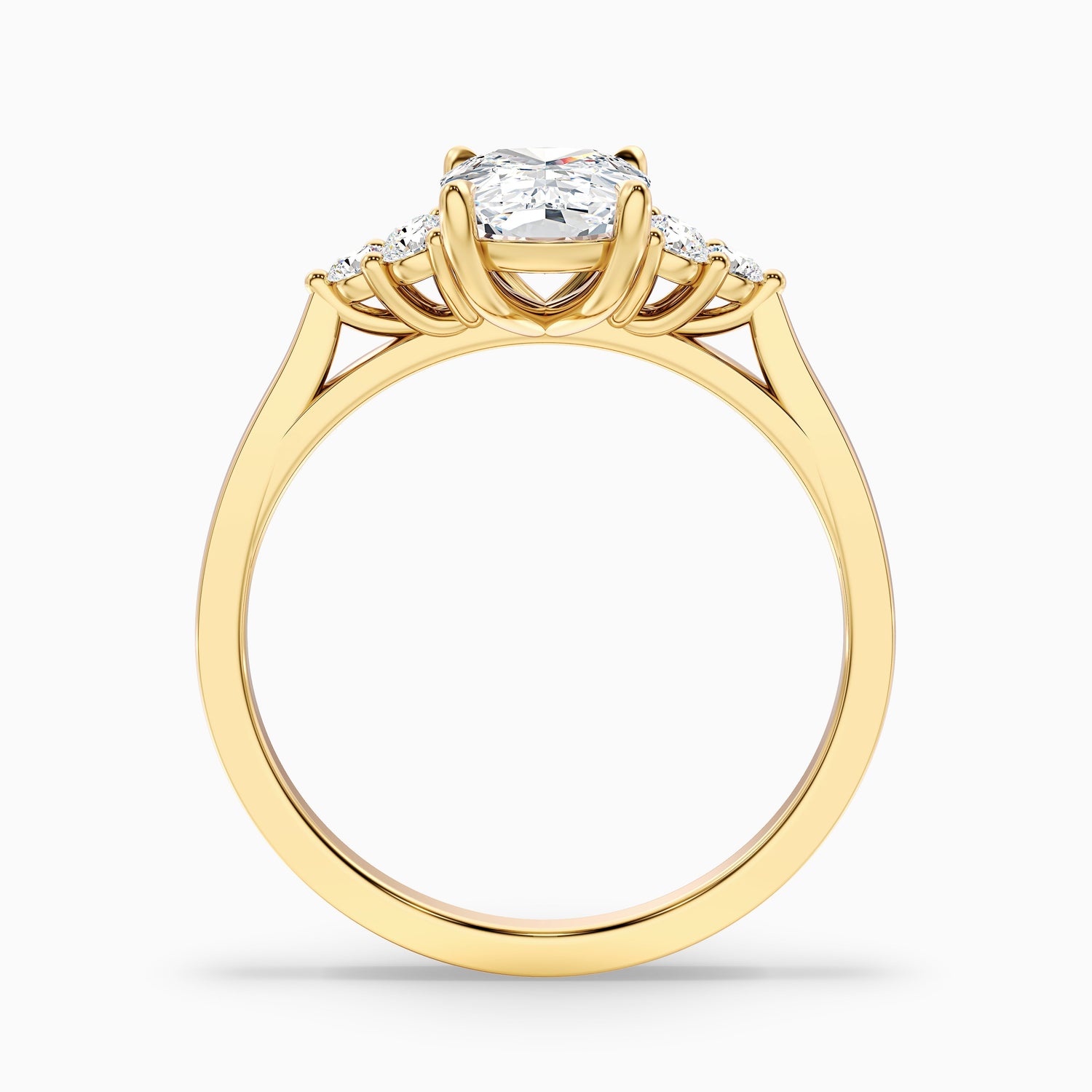 Kiera 3.5 Carat Elongated Cushion Cut Vintage Inspired Lab Grown Diamond Ring in 18k White Gold