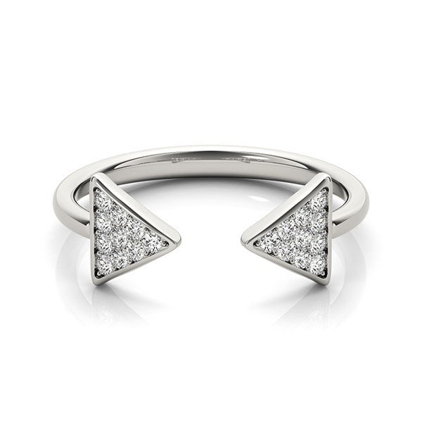 14k White Gold Diamond Arrowhead Open Ring (1/5 cttw) by Bids.com