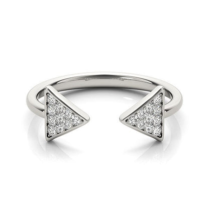 14k White Gold Diamond Arrowhead Open Ring (1/5 cttw) by Bids.com