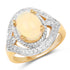 14K Yellow Gold Plated 1.88 Carat Genuine Ethiopian Opal and White Topaz .925 Sterling Silver Ring by Bids.com